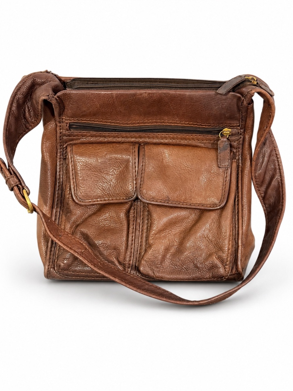 Vintage Leather  Fossil Crossbody Messenger Ba